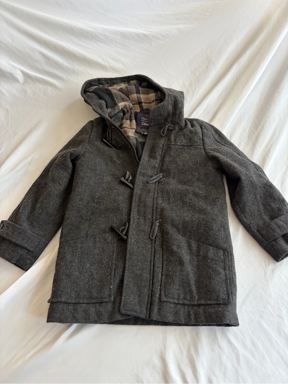 Class Club Dark Gray Hooded Toggle Pea Coat
